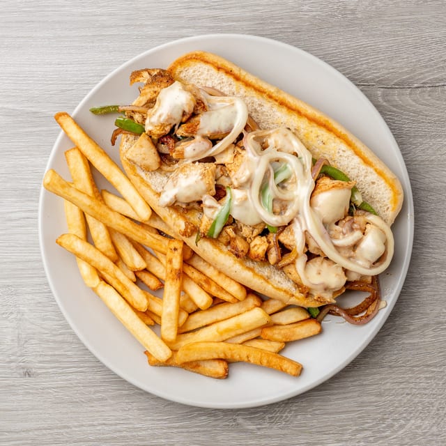 Chicken Philly Cheese Sandwich.
